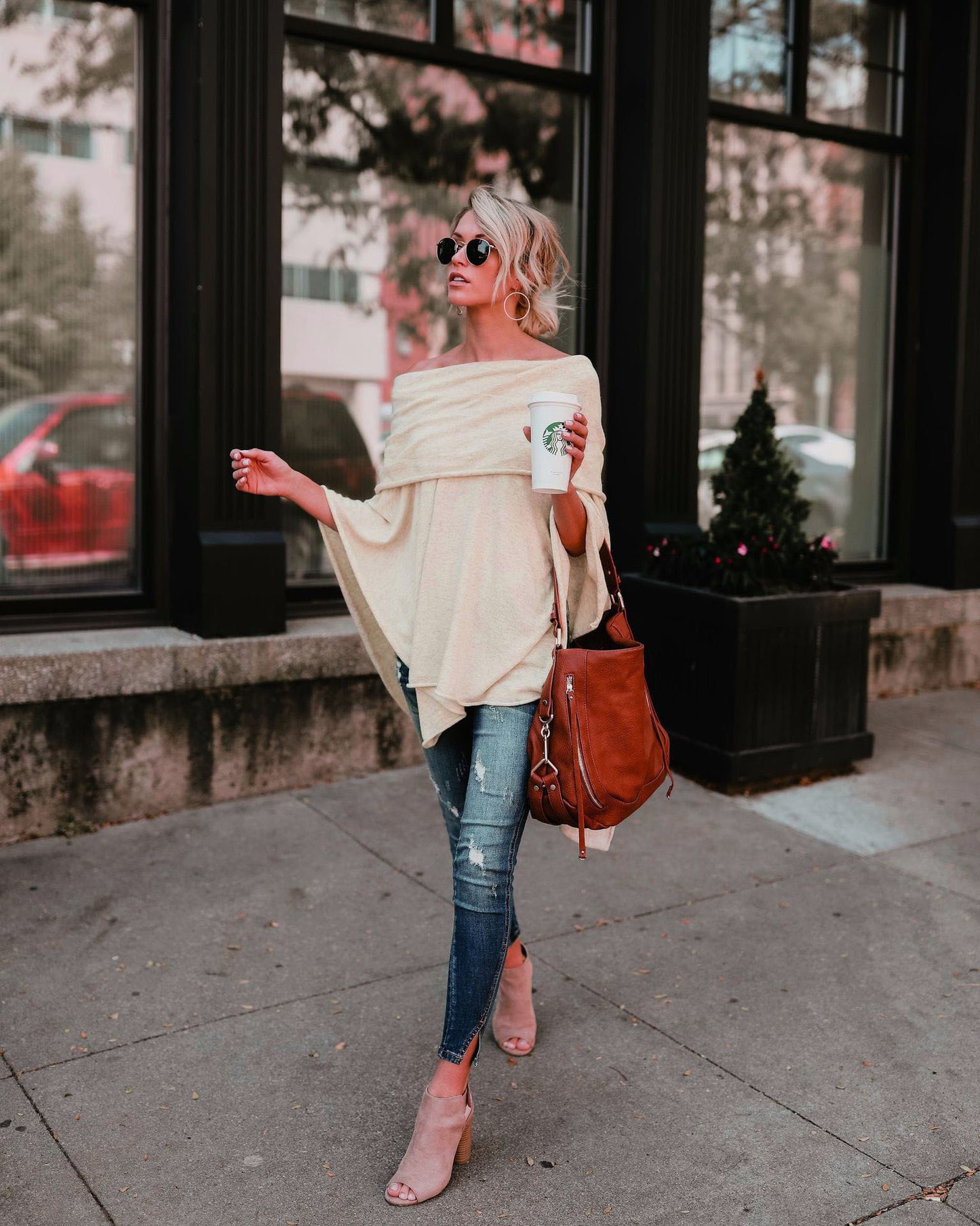 New Off Shoulder Top T-shirt Trench Coat Irregular Hem