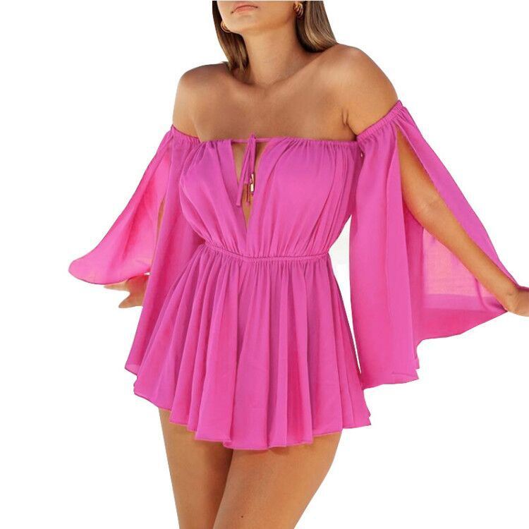 Summer New Style Open Sleeves Shoulder Straps Tube Top Casual Wear High Waist Dress Women's Beach Skirt