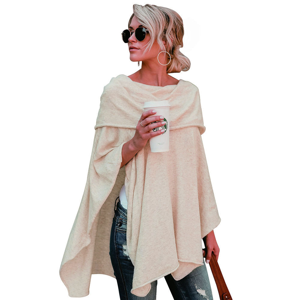 New Off Shoulder Top T-shirt Trench Coat Irregular Hem