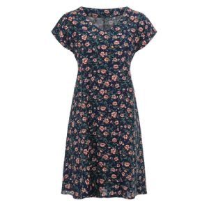 Plus Size Women's Summer New Cotton and Linen Printed V-neck Multicolor Floral Dress