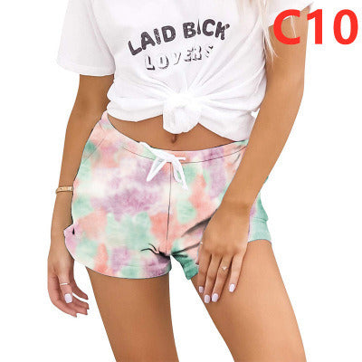 summer women's new tie-dye shorts comfortable home casual sports shorts