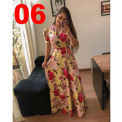 New Sexy Digital Printing Fashion Big Swing Skirt Dress Women's Clothing