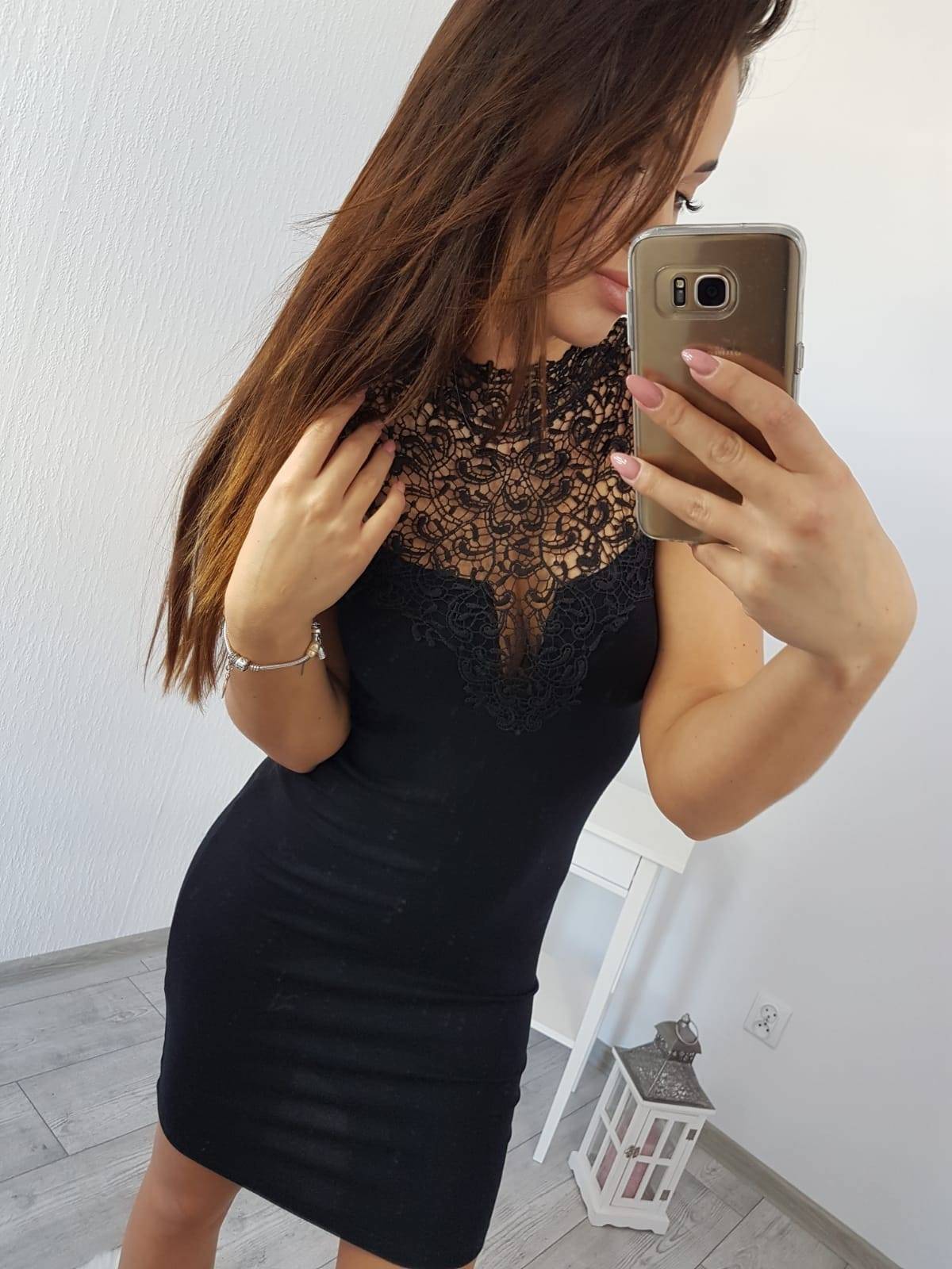 Spring and Summer Hot Dresses Sexy Lace Back Buckle Waist Hip Dress