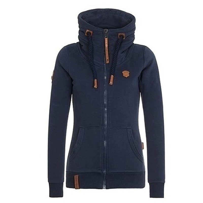 New New European and American autumn and winter hooded sweater coat female