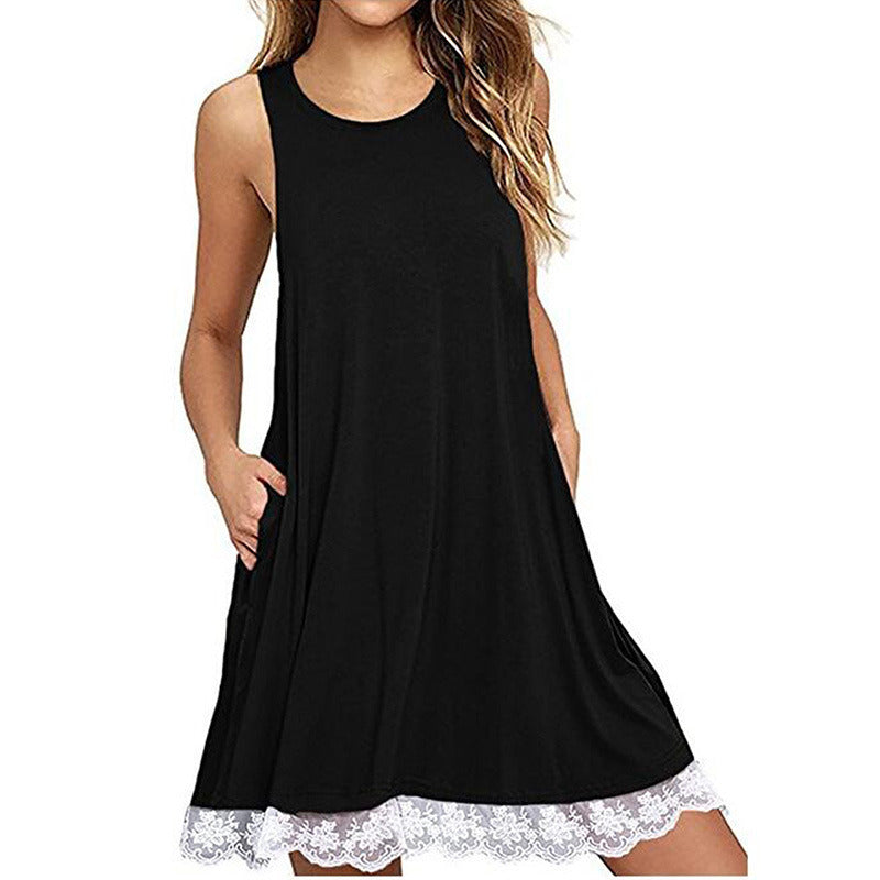 Women's Summer Dress Lace Vest Strap Skirt