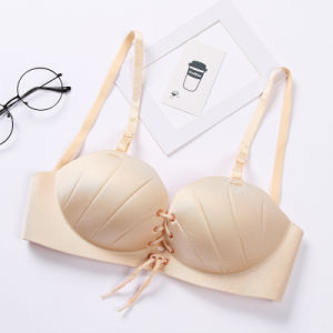 Women's Fashion Sexy Underwire Multiway Push-Up Strapless Transparent Back Strap Wedding Bras for Large Bust