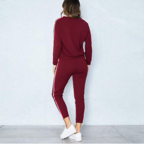 Casual Women Jogging Set 2pcs Tops+Pants Sweatshirt Sweater Tracksuit Suit