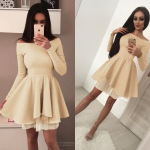 Spring New Women's Tutu Skirt Double Layer Long Sleeved Irregular Dress