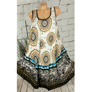 summer new women's loose sleeveless print dress