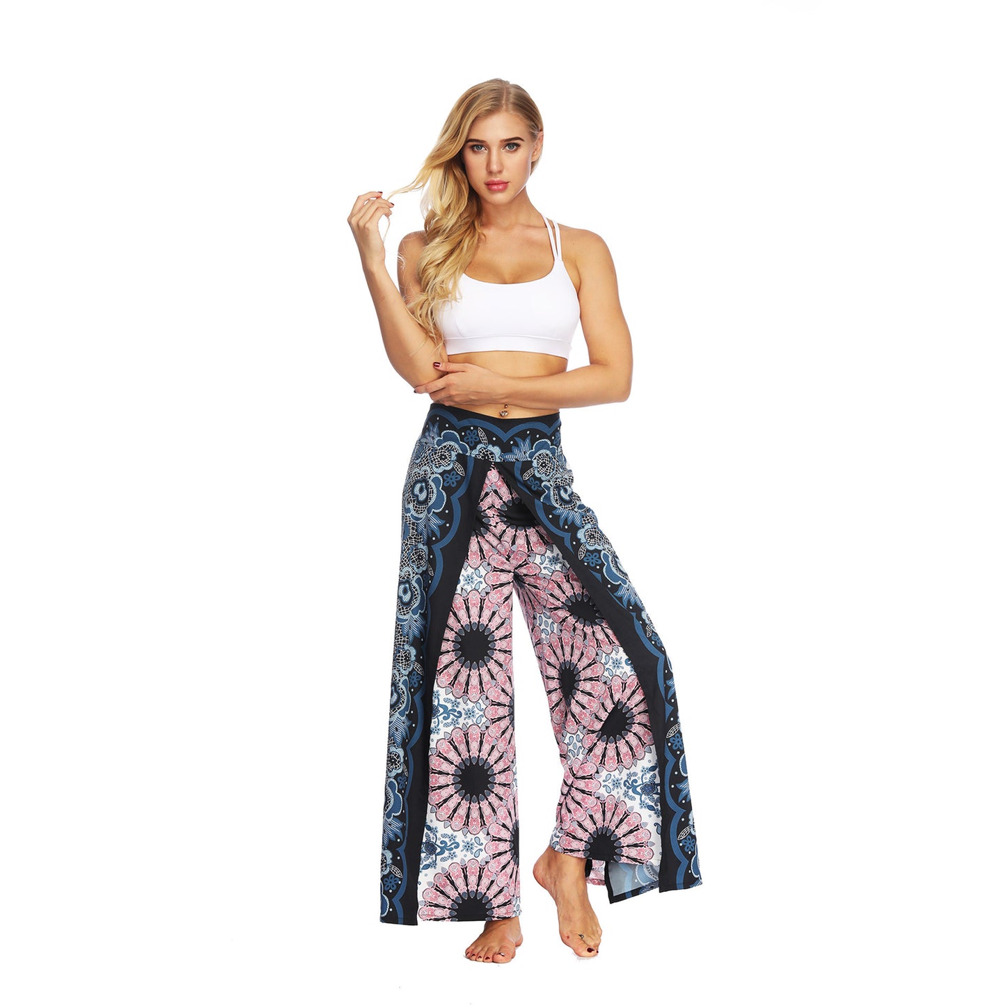 Digital Printed Yoga Wide Leg Pants