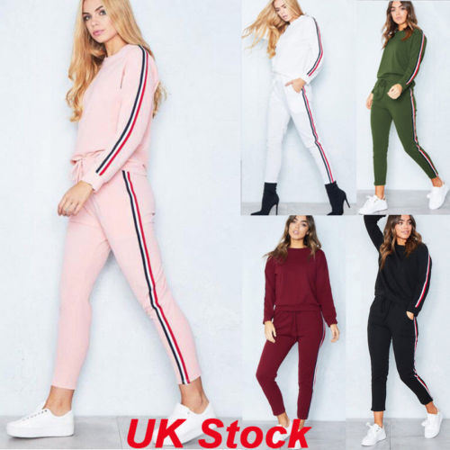 Casual Women Jogging Set 2pcs Tops+Pants Sweatshirt Sweater Tracksuit Suit