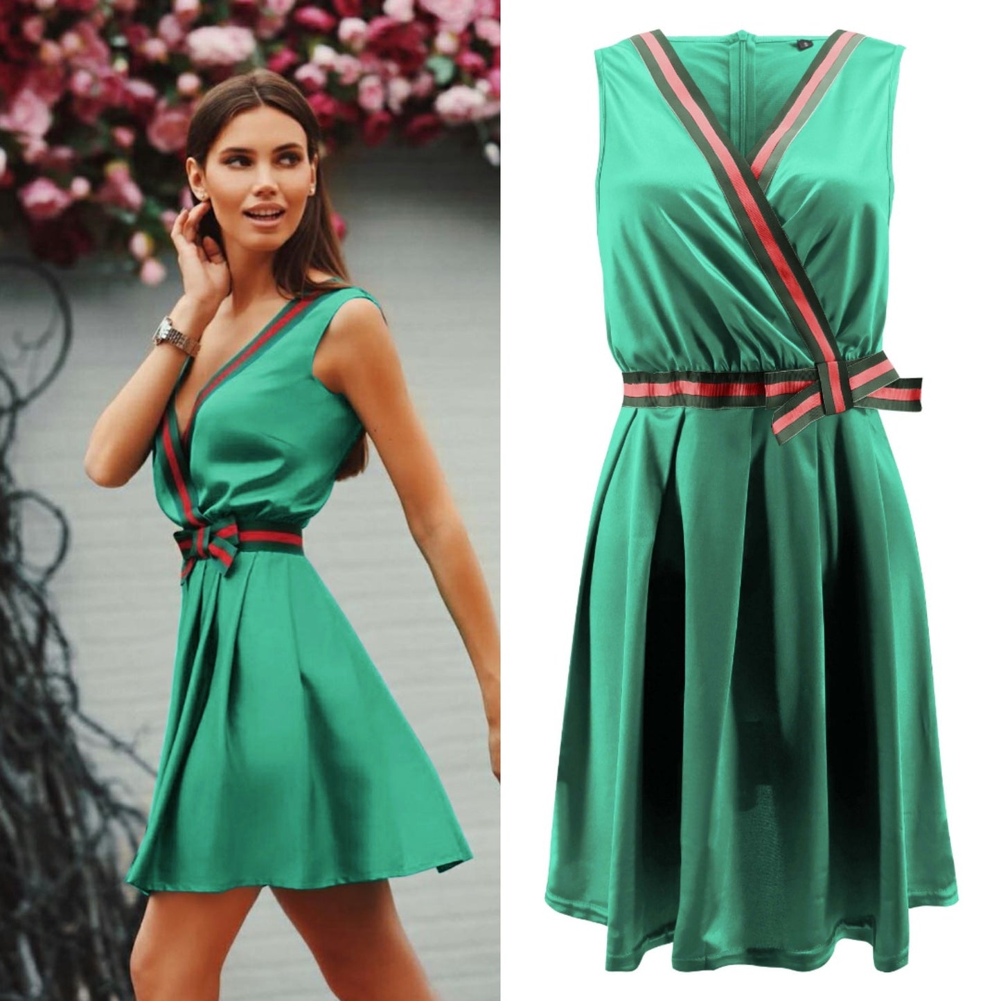 Best Selling New Women's Sleeveless V-neck Sexy Skirt Dress