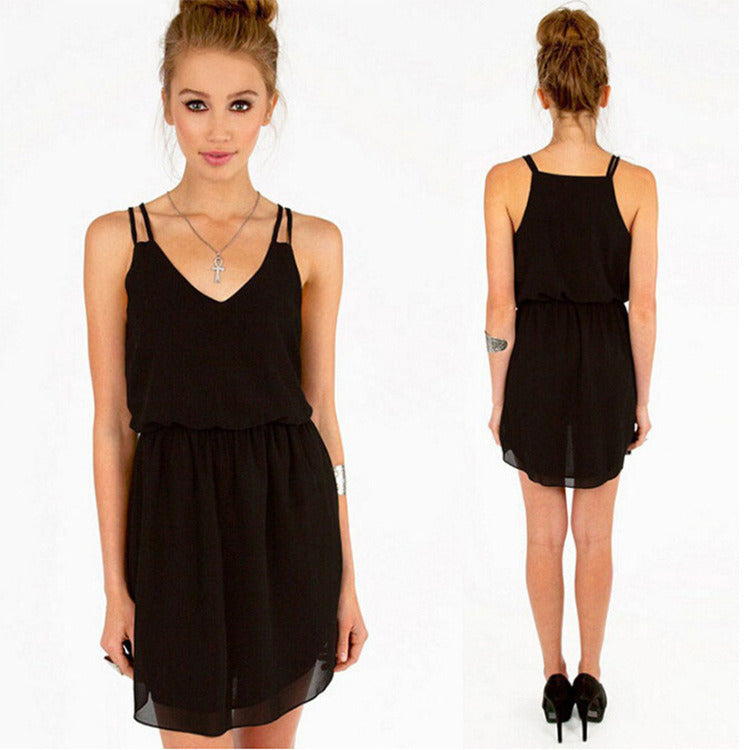 Summer New Dress Skirt Chiffon Sleeveless Slim Loose Nightclub Dress