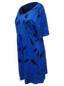 Plus Size Elegant Dress; Women's Plus Floral Print Short Sleeve Round Neck Medium Stretch Dress