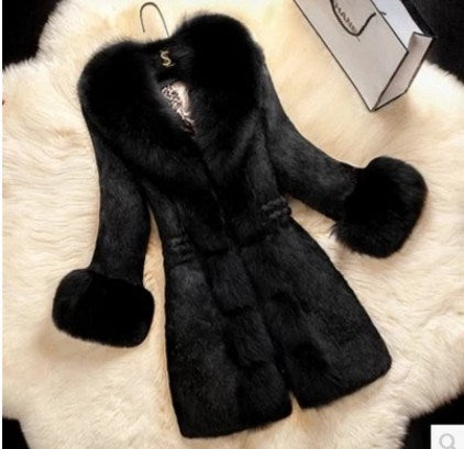 S-5XL Fake Fur Coats Women Warm New Fashion Long Fur Coat Elegant Thick Warm Outerwear Fake Fur Jacket