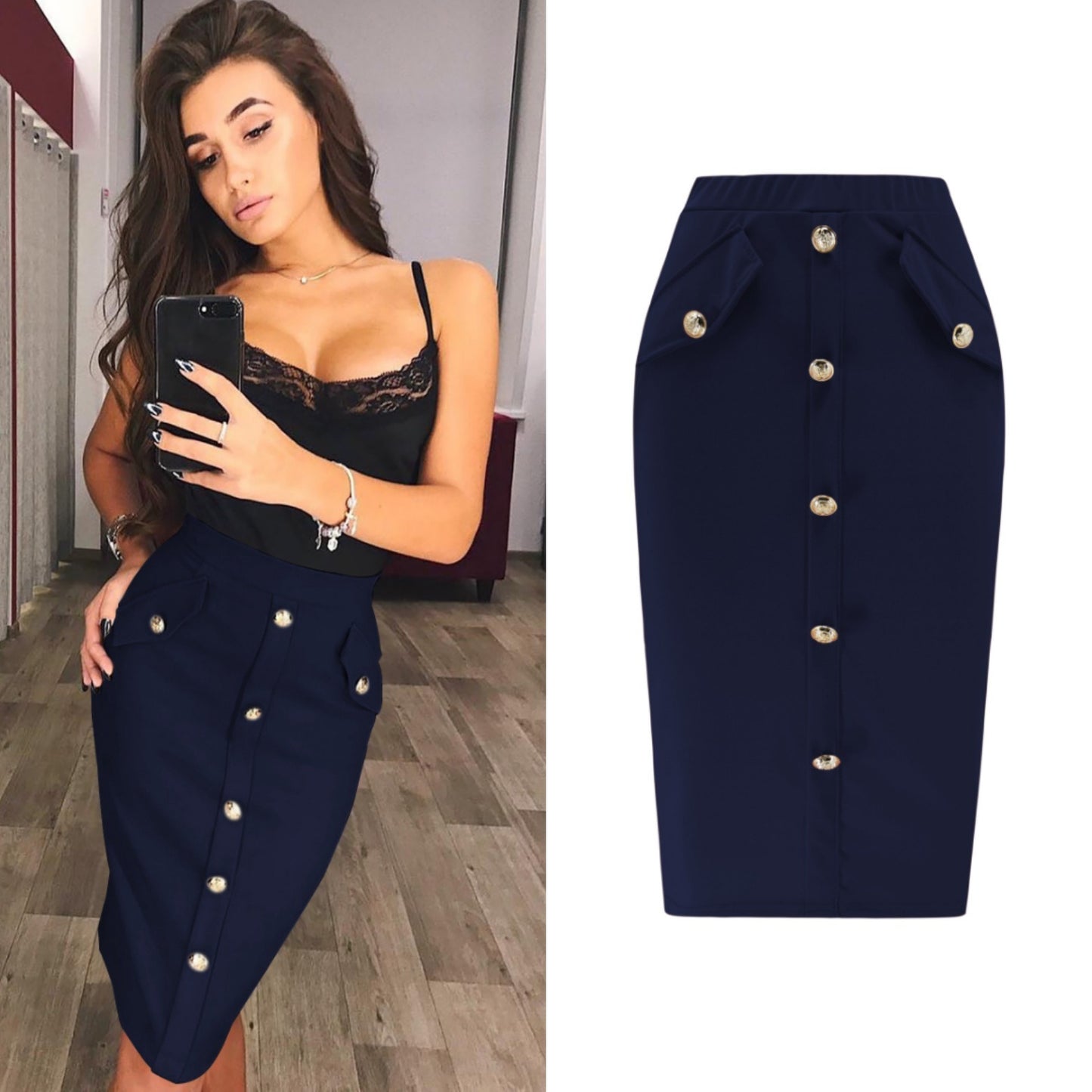 New Women's Hot Sale Bag Hip Thickening with Buckle Split Skirt