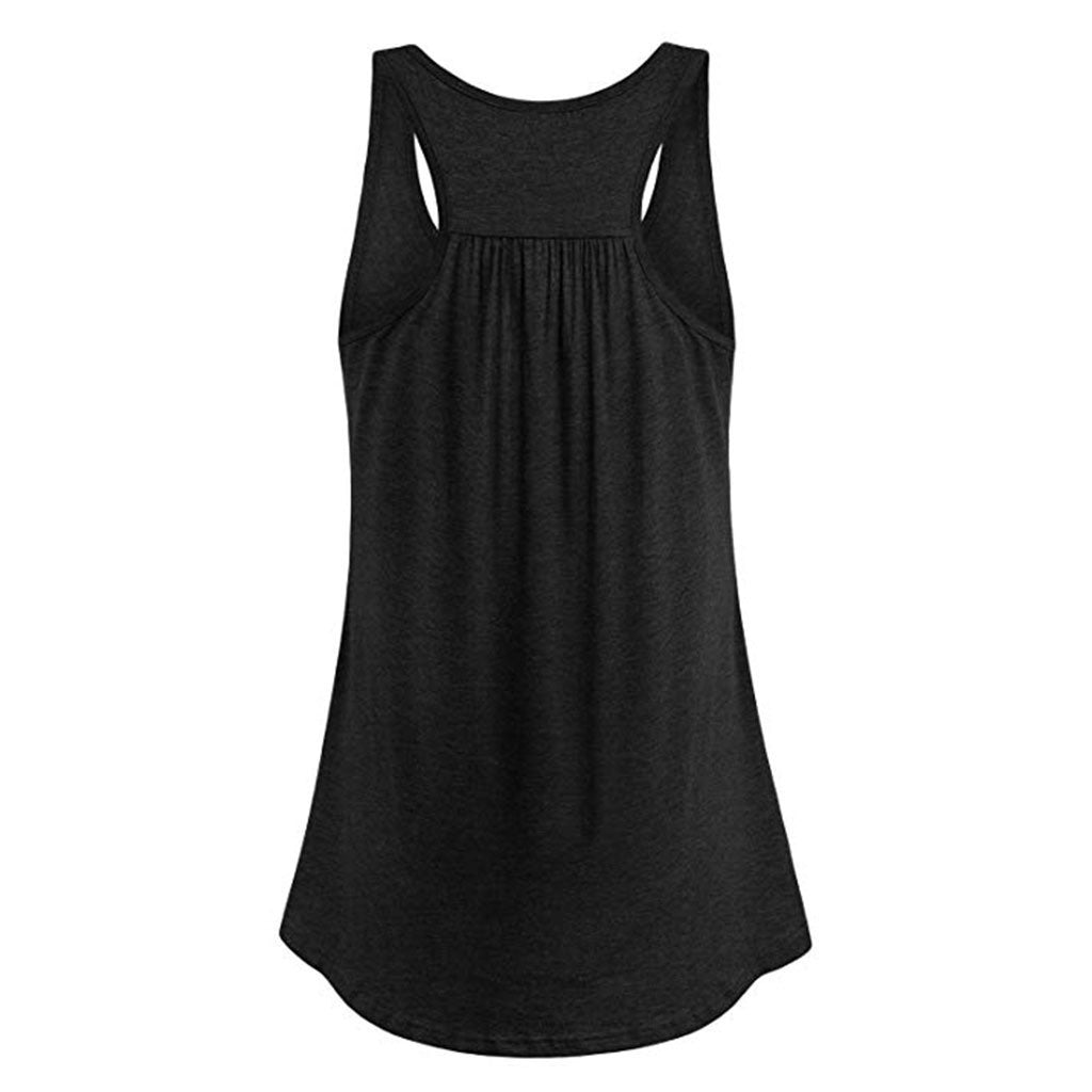 Summer Color Matching Sleeveless Round Neck Vest Women's Fitness Sports Shirt