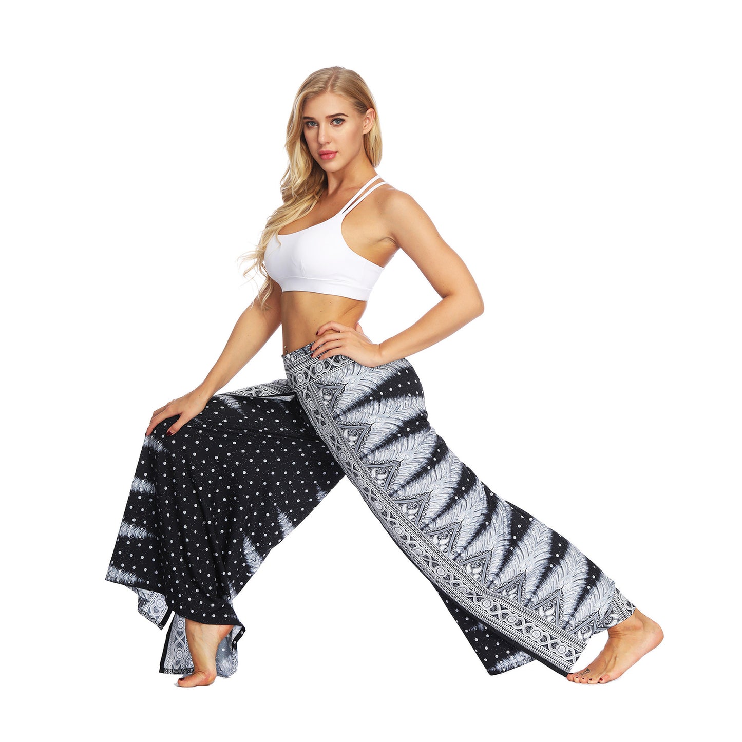 Digital Printed Yoga Wide Leg Pants