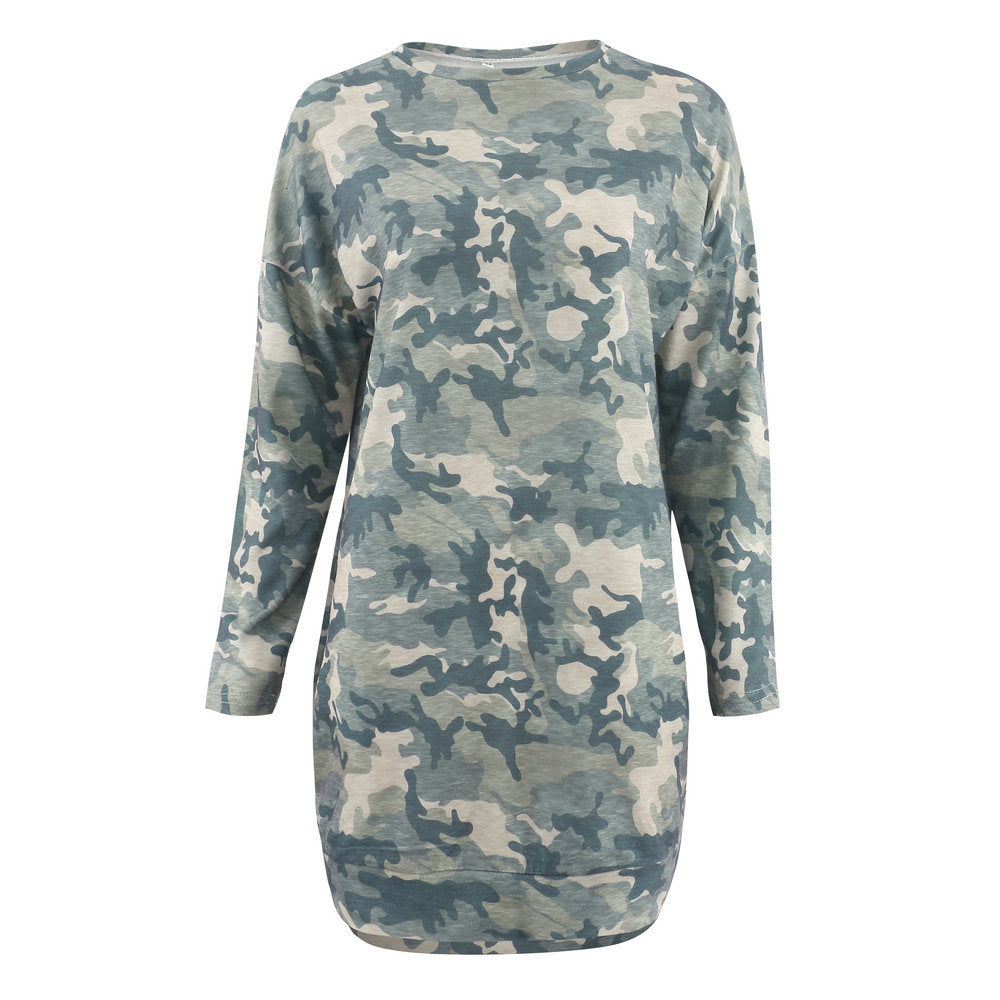 Hot Tops Sexy Round Neck Featuring Camouflage Printed Comfort Tops