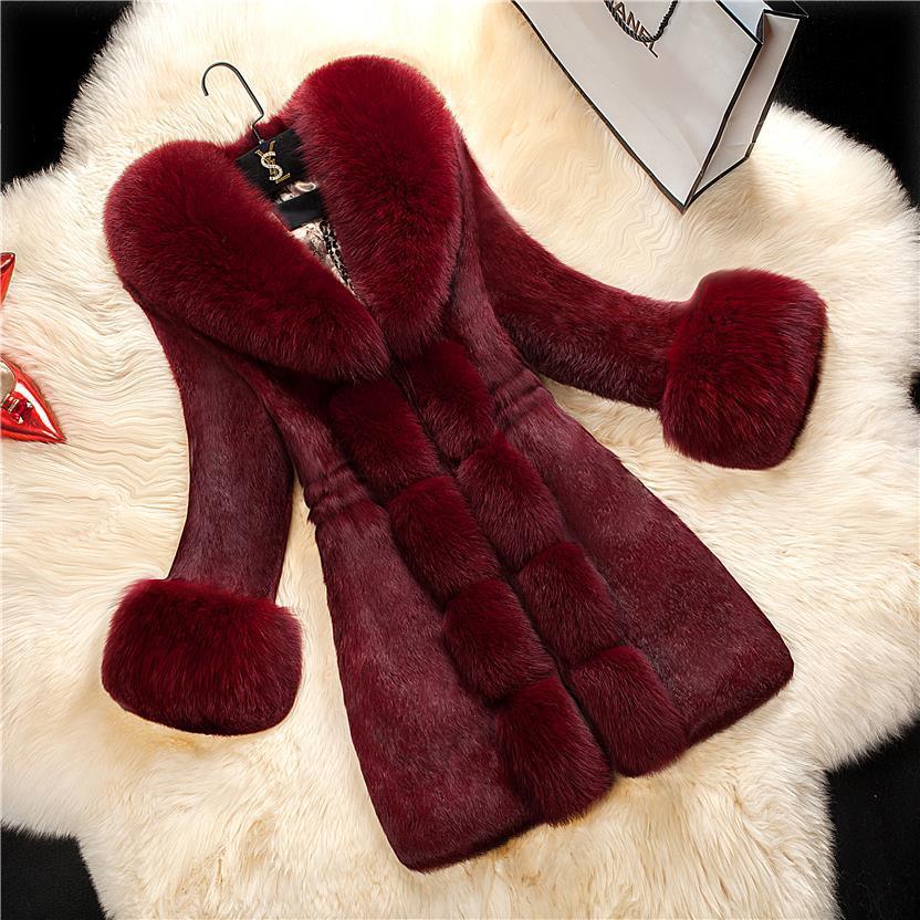 S-5XL Fake Fur Coats Women Warm New Fashion Long Fur Coat Elegant Thick Warm Outerwear Fake Fur Jacket