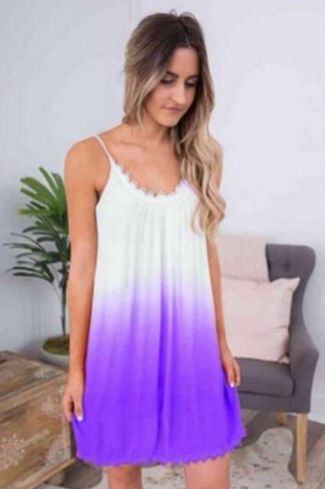 Women's New Milk Silk Gradient Color Dress