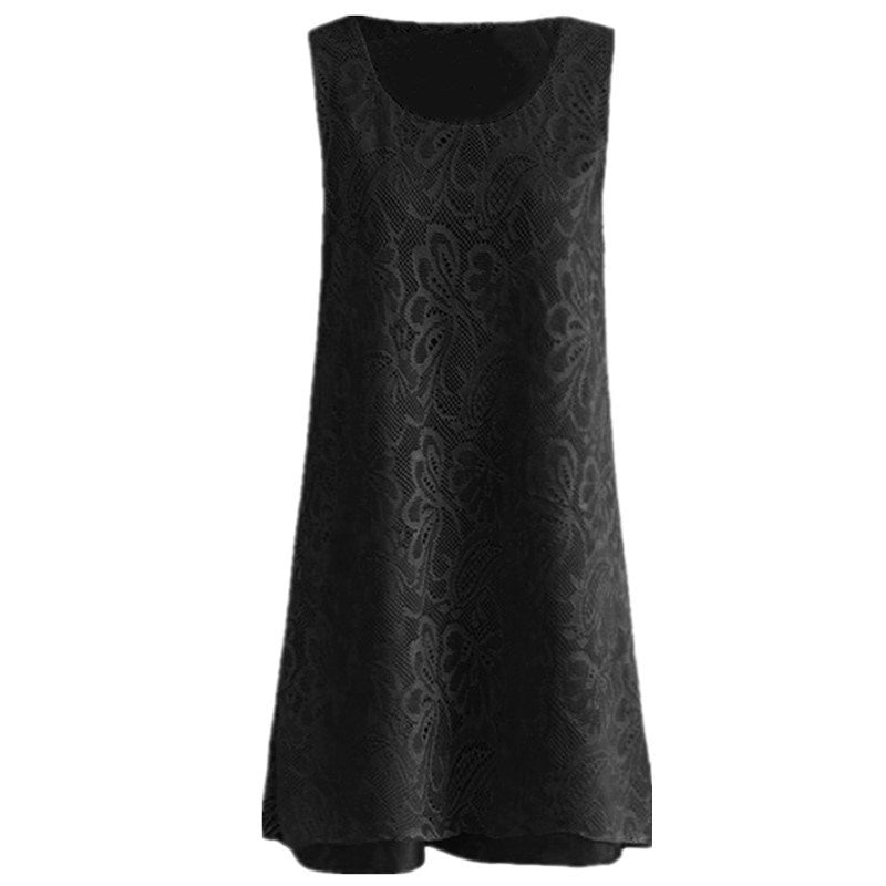 Summer Hot Women's Sleeveless Lace Double Layer Dress