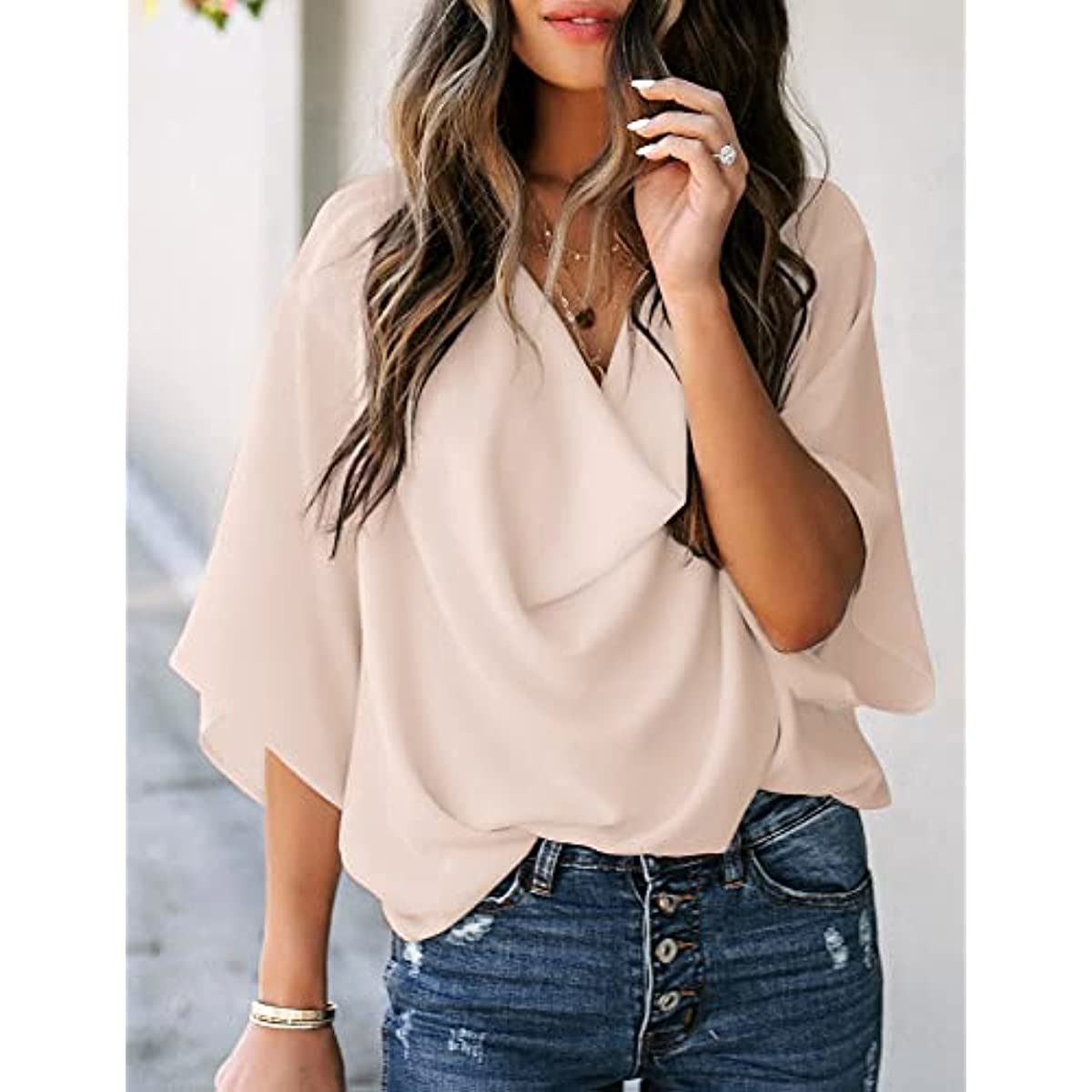 Womens Blouses and Tops Short Sleeve Chiffon Shirts and Tops