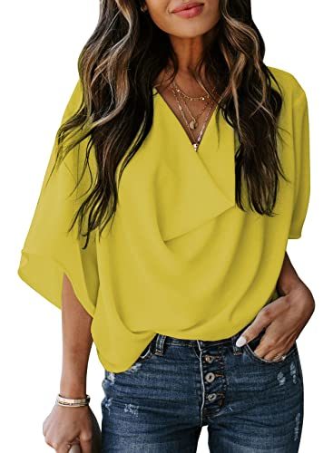 Womens Blouses and Tops Short Sleeve Chiffon Shirts and Tops