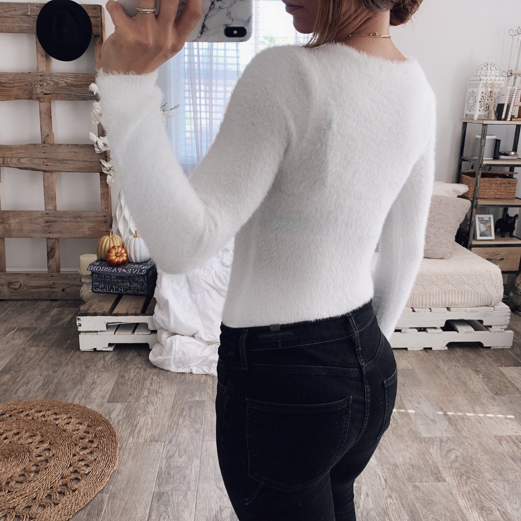 Hot Jumpsuit Sexy Round Neck Plush Slim Long Sleeve Jumpsuit