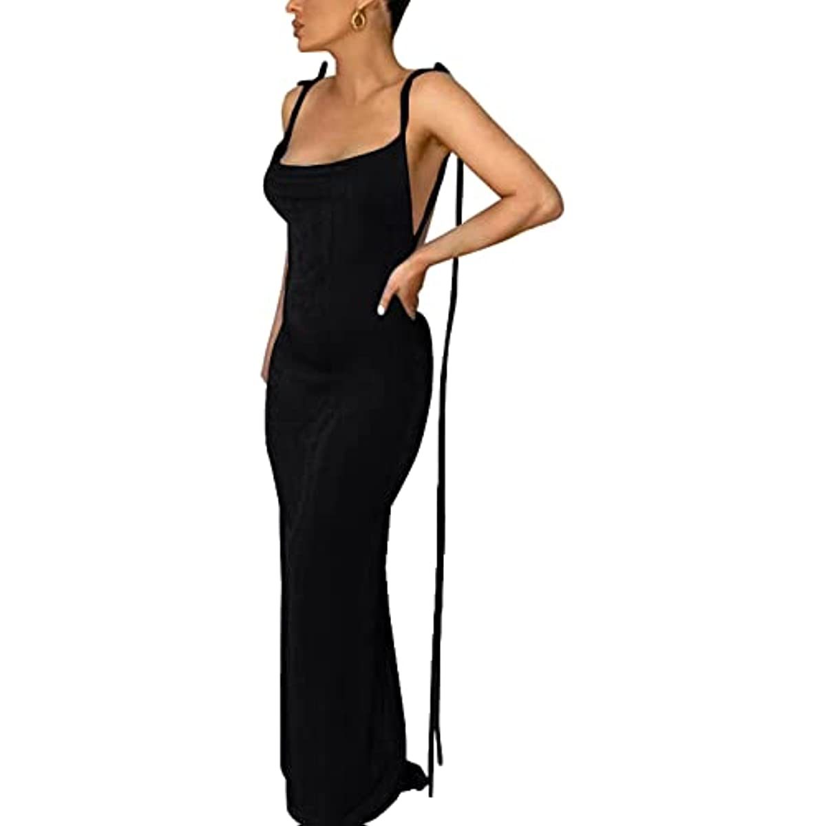 Women's Summer Spaghetti Strap Sexy Sleeveless Backless Bodycon Party Club Cocktail Dress