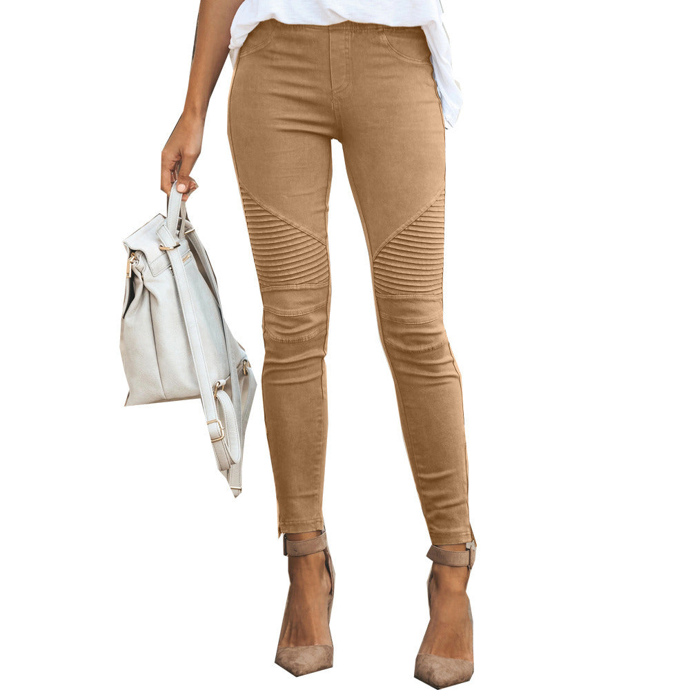 European and American ladies fashion casual slim tight elastic pants