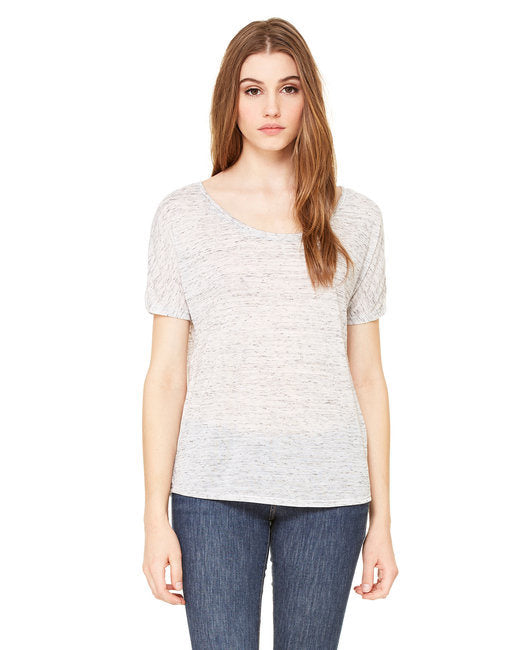 Ladies' Slouchy T-Shirt - WHITE MARBLE - S