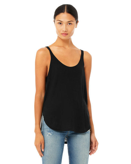 Ladies' Flowy Side Slit Tank - BLACK - S