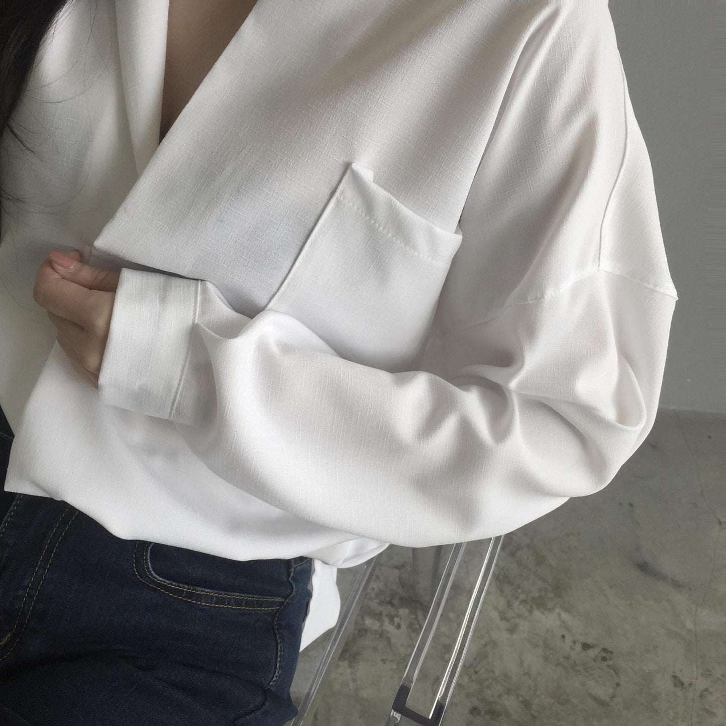 Women Fashion Cotton Loose Shirt Ladies Long Sleeve Tops Casual Blouse