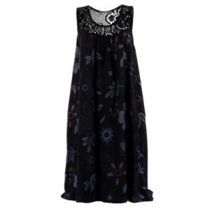 Women's Sleeveless Pullover Lace Printed Large Vest Dress