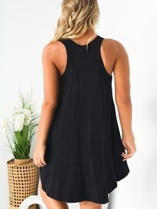 Plus Size Solid Color Mini Tank Dress; Women's Plus Slight Stretch Casual Tank Dress Women