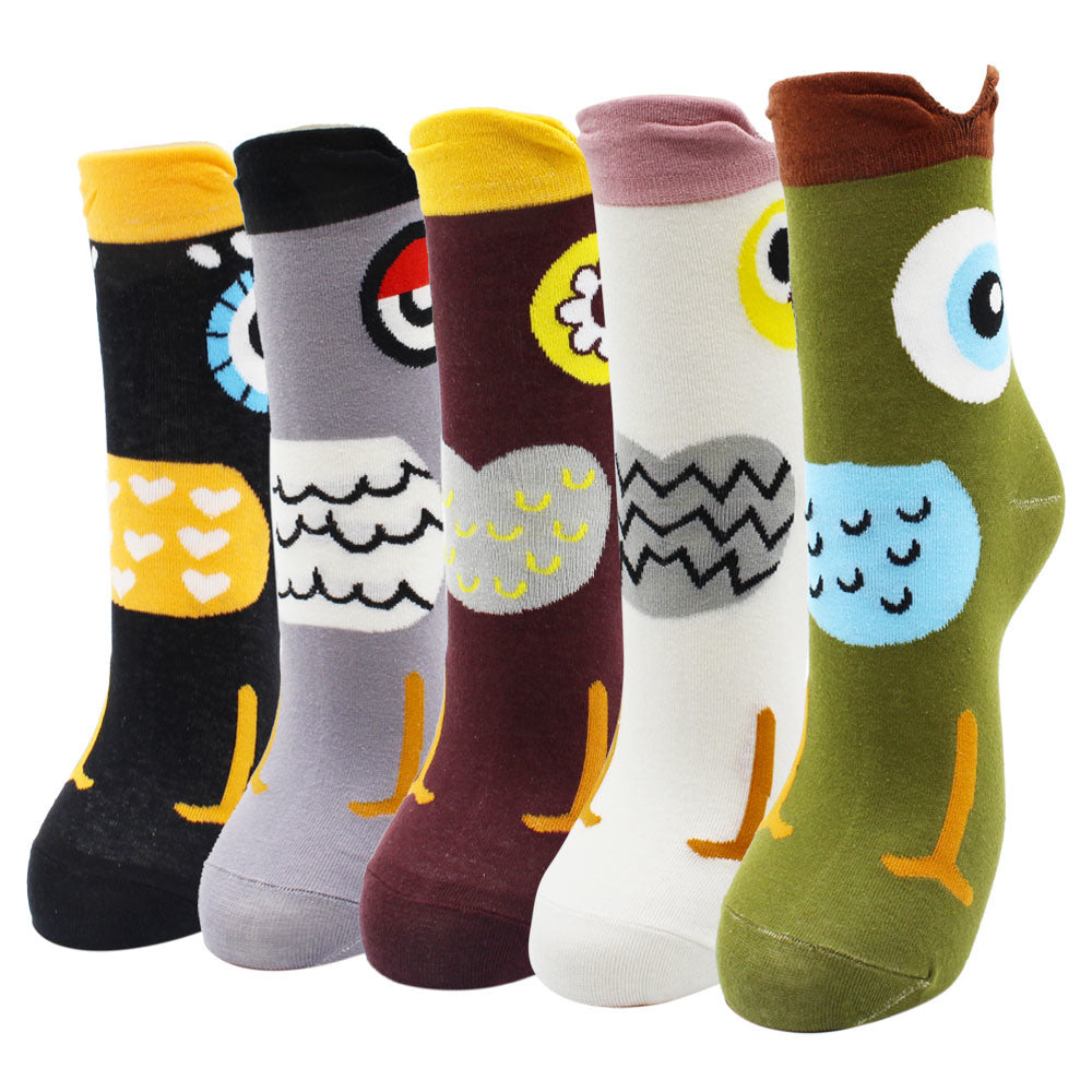 10 Pairs Fashion Colorful Kawaii Cute Cartoon Cotton Women Socks Harajuku Korean Halloween Cat Dog Owl Duck Fox Girl Socks