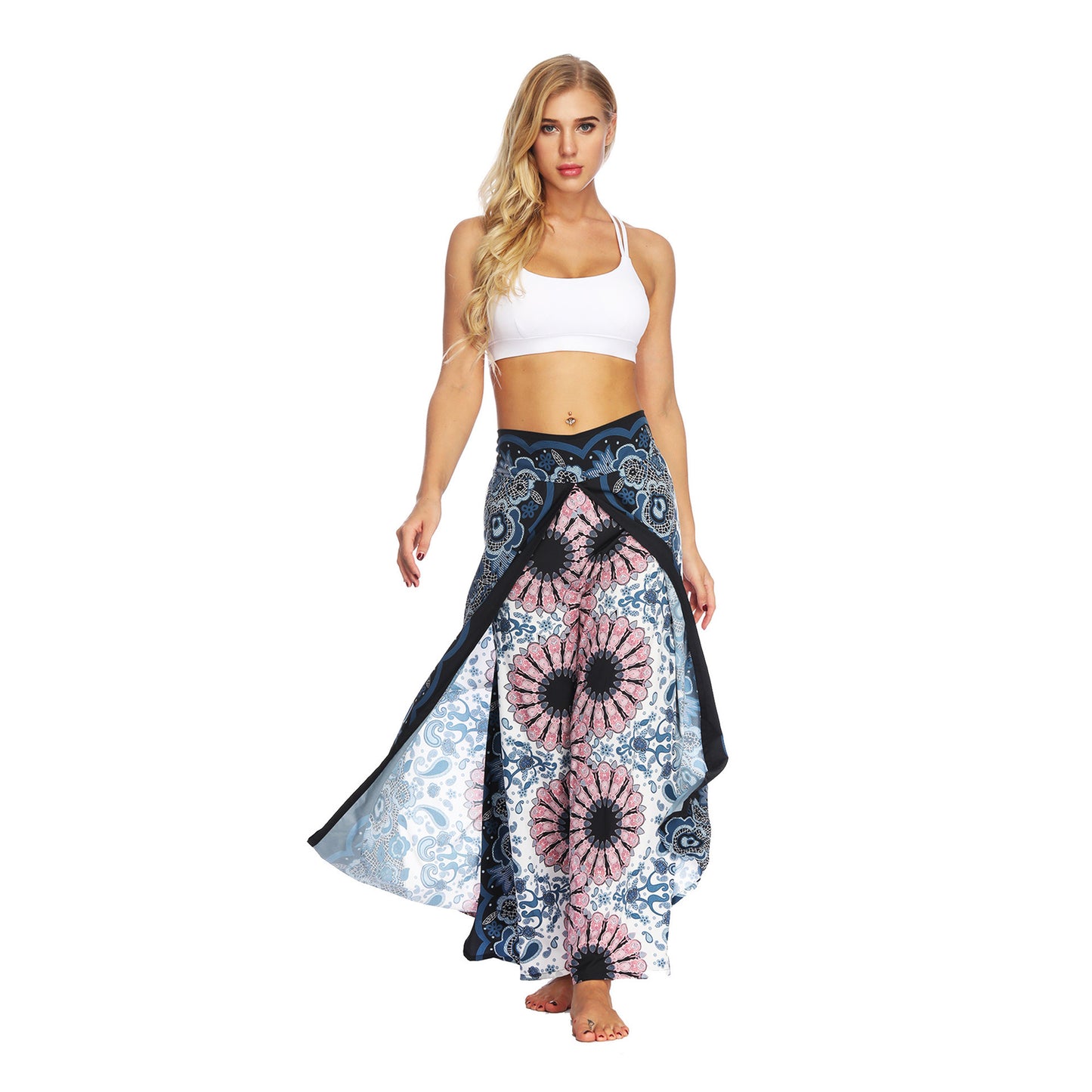 Digital Printed Yoga Wide Leg Pants