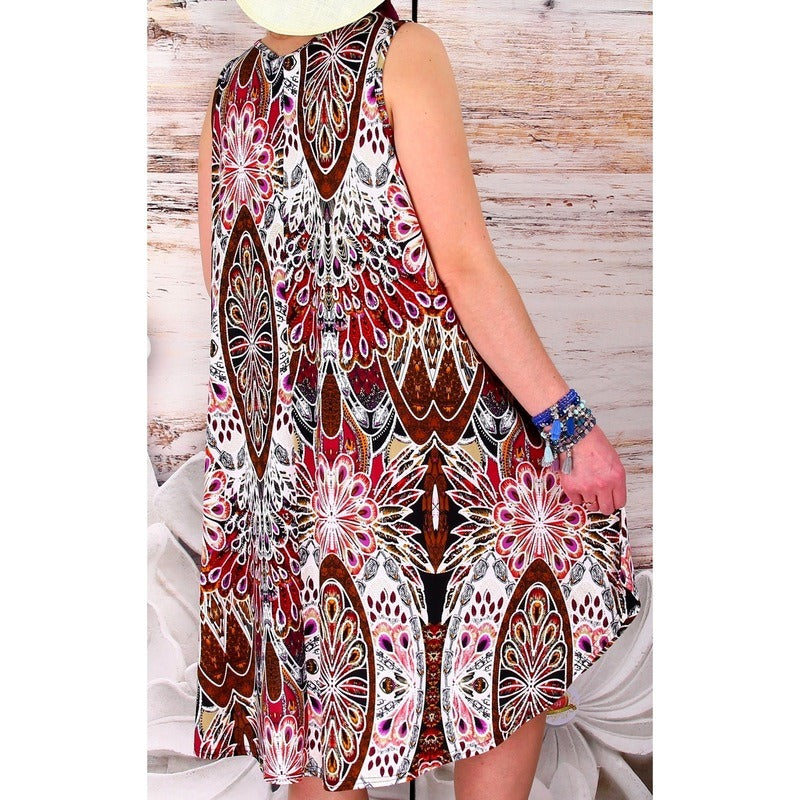 Summer Women's Color Print Sleeveless Dress