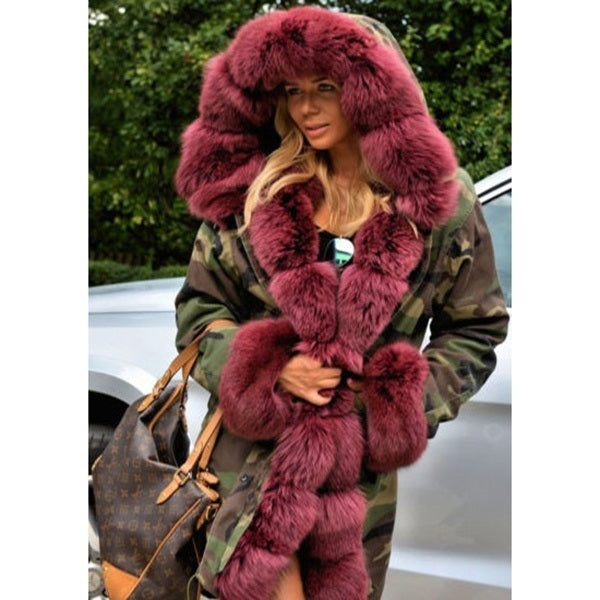 New Women Parka Casual Outwear Hooded Coat Fur Coats Manteau Female Woman Clothes Plus Size S-5XL