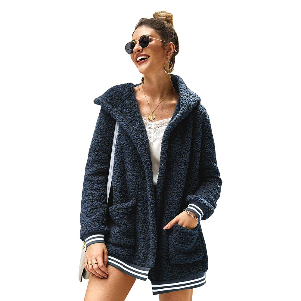 Women's Hooded Fur Coat Long Top