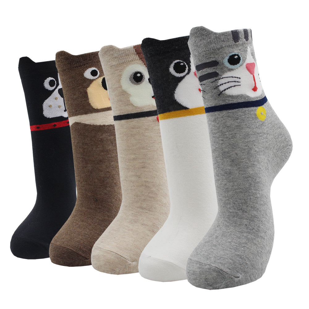 10 Pairs Fashion Colorful Kawaii Cute Cartoon Cotton Women Socks Harajuku Korean Halloween Cat Dog Owl Duck Fox Girl Socks