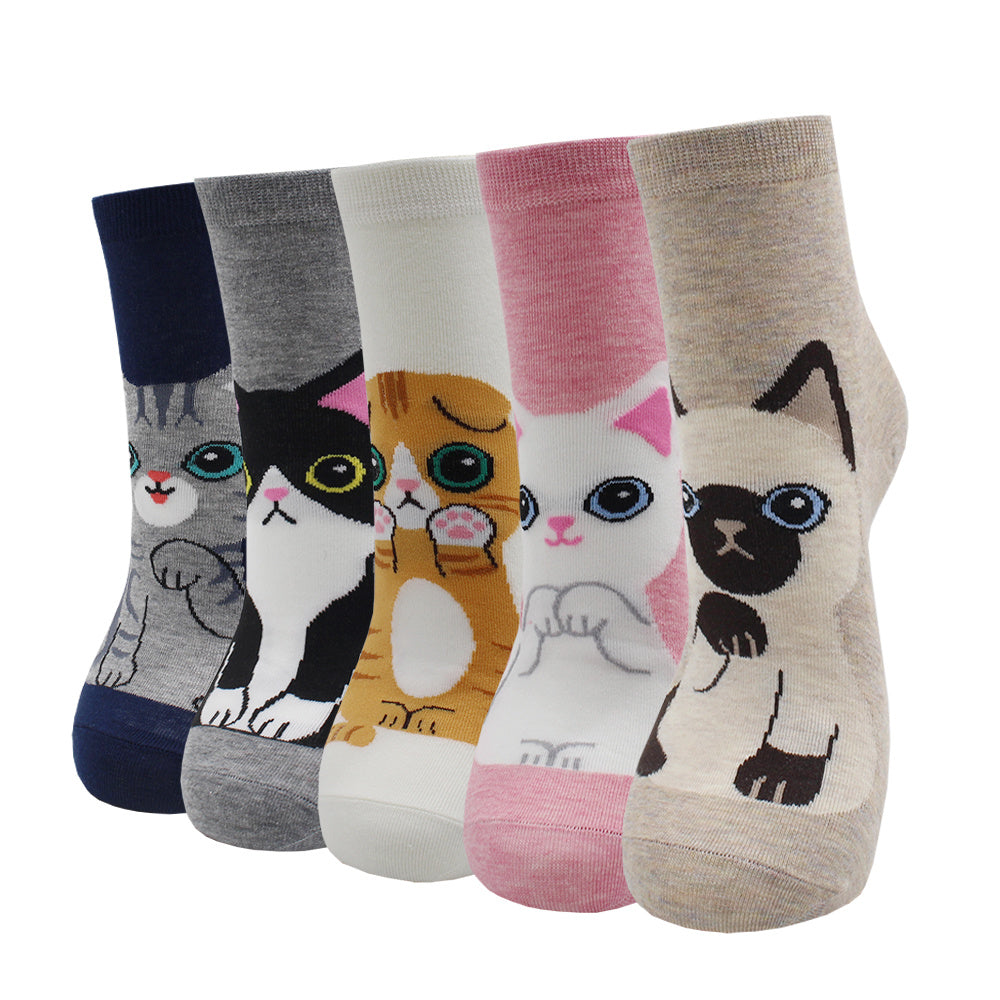 10 Pairs Fashion Colorful Kawaii Cute Cartoon Cotton Women Socks Harajuku Korean Halloween Cat Dog Owl Duck Fox Girl Socks