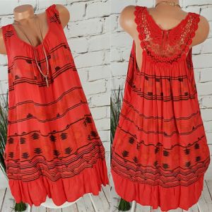 Summer Lace Backless Print Sleeveless Women's Dress