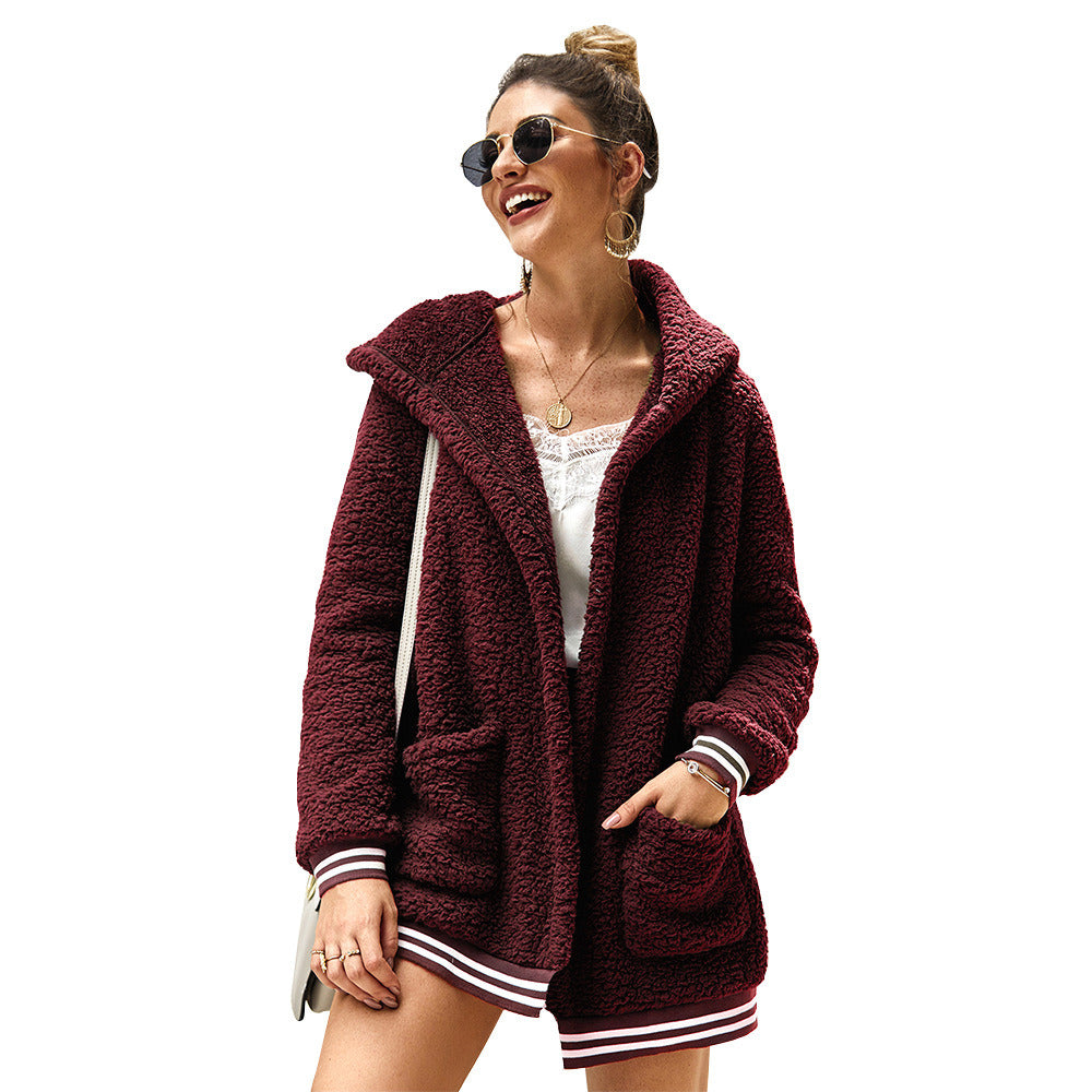 Women's Hooded Fur Coat Long Top