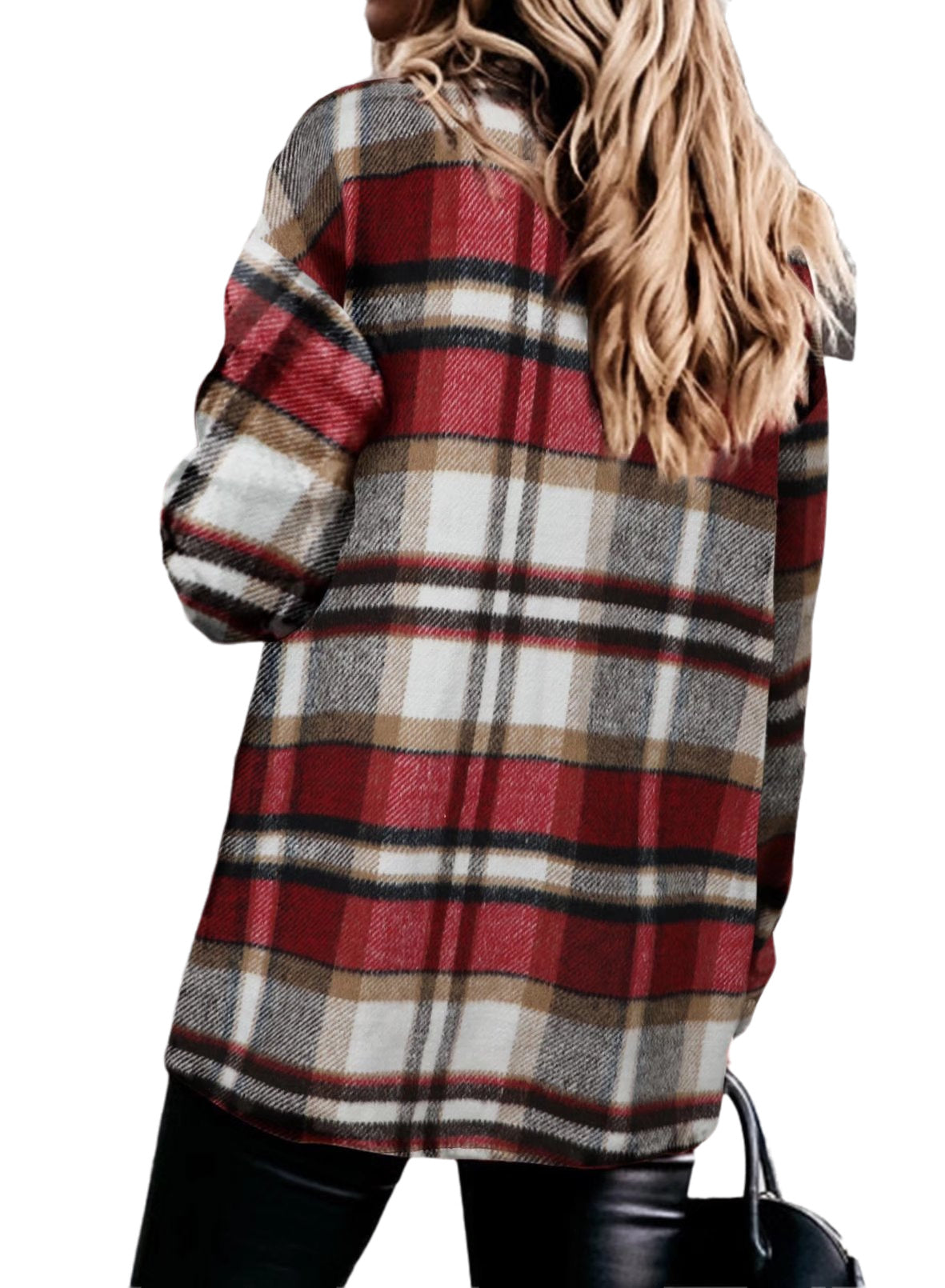 Womens Flannel Plaid Button Down Shirts Boyfriend Long Sleeve Oversized Blouses Tops