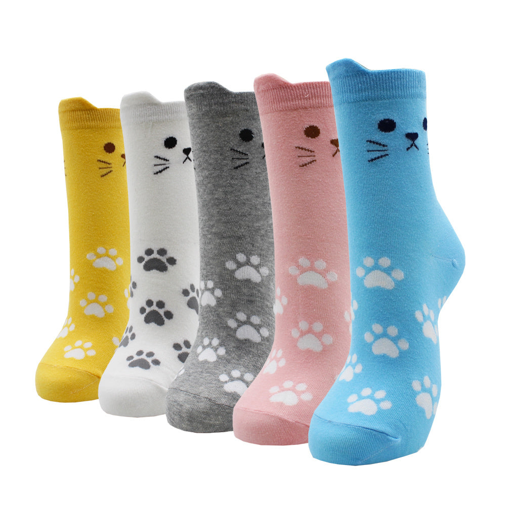 10 Pairs Fashion Colorful Kawaii Cute Cartoon Cotton Women Socks Harajuku Korean Halloween Cat Dog Owl Duck Fox Girl Socks