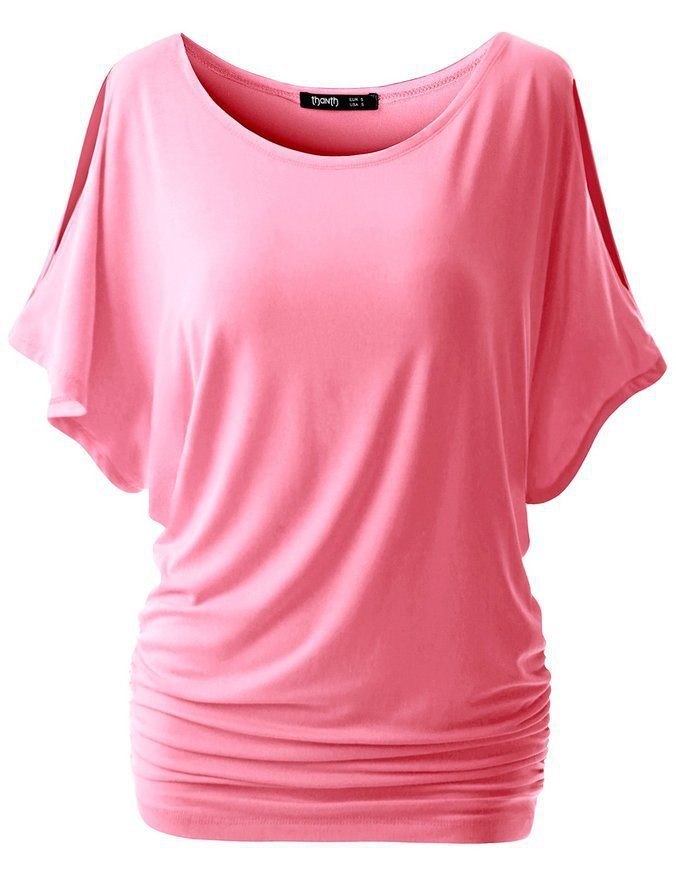 Free to Live Short Sleeve Casual Women's Dolman Tops