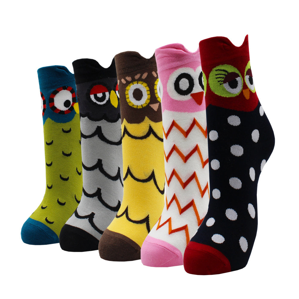 10 Pairs Fashion Colorful Kawaii Cute Cartoon Cotton Women Socks Harajuku Korean Halloween Cat Dog Owl Duck Fox Girl Socks