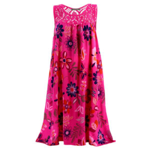 Women's Sleeveless Pullover Lace Printed Large Vest Dress